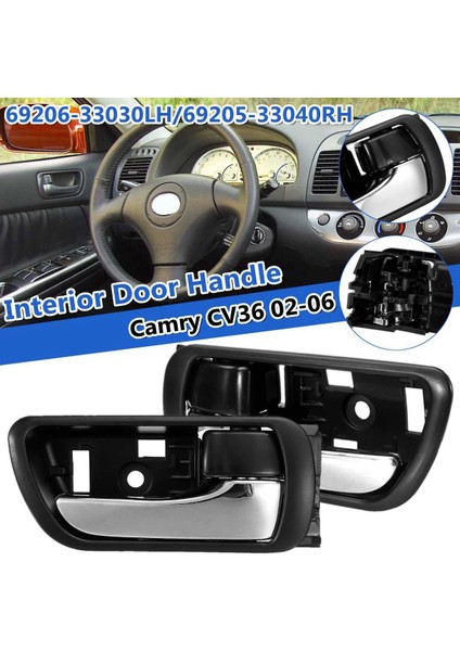 2x Araba Iç Iç Kapı Kolu Iç Kolu Topuzu Krom CV36 2002-2006 69206-33030LH 69205-33040RH ile Uyumlu (Yurt Dışından)