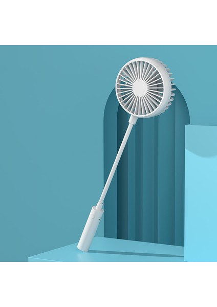 Asılı Boyun Fanı USB Şarj Edilebilir El Mini Taşınabilir Esnek Dayanıklılık 6 Saat Hava Soğutucu-Beyaz (Yurt Dışından)