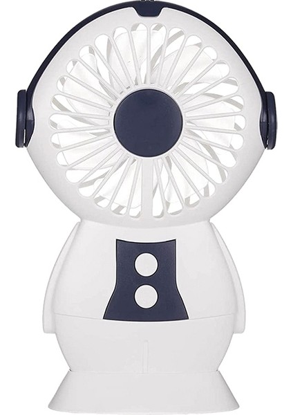 Mini El Fanı, Taşınabilir Fan, Arka Plan Gradyanlı LED El Feneri, Robot Gibi, Kişisel Giyilebilir Boyun Bandı, Mavi (Yurt Dışından)