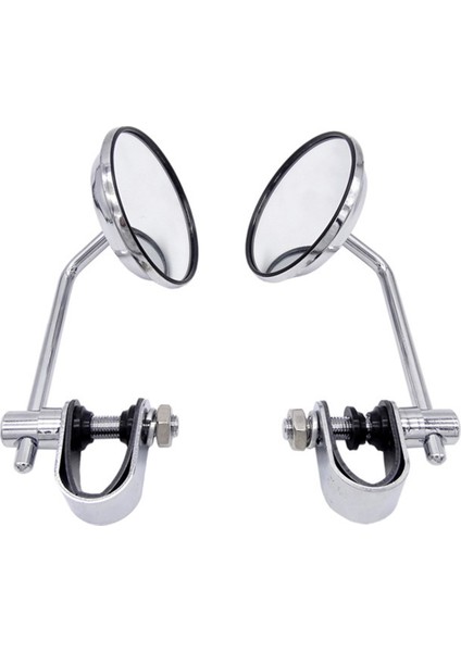 1 Çift 8mm Gümüş Motosiklet Paslanmaz Çelik Arka Görüş Aynası Klasik Retro Vintage Yuvarlak Dikiz Aynası Evrensel (Yurt Dışından)