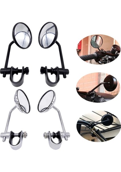 1 Çift 8mm Gümüş Motosiklet Paslanmaz Çelik Arka Görüş Aynası Klasik Retro Vintage Yuvarlak Dikiz Aynası Evrensel (Yurt Dışından) fırsatları