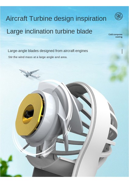 Masaüstü Mini Fan Taşınabilir Klima Soğutucu El Fanları USB Şarj Edilebilir Elektrikli Dış Seyahat (Yurt Dışından)