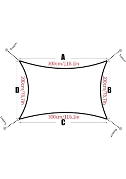 6.5x9.8 Ft Dış Mekan Gölge Bezi-Su Geçirmez Isıya Dayanıklı Nefes Alabilir Gölge, Veranda/sundurma/pergola/kapak KANOPI-300X200CM ile Uyumlu (Yurt Dışından)