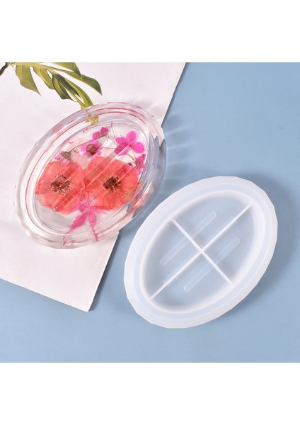 Diy Kristal Tutkal Kalıp El Yapımı Ayna Pratik Oval Sabun Saklama Kutusu Silikon Kalıp (Yurt Dışından)