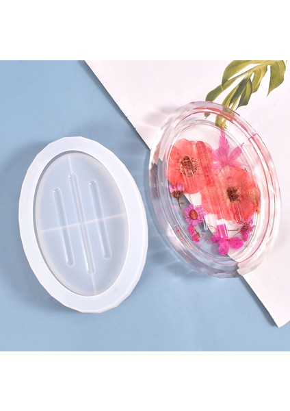 Diy Kristal Tutkal Kalıp El Yapımı Ayna Pratik Oval Sabun Saklama Kutusu Silikon Kalıp (Yurt Dışından)