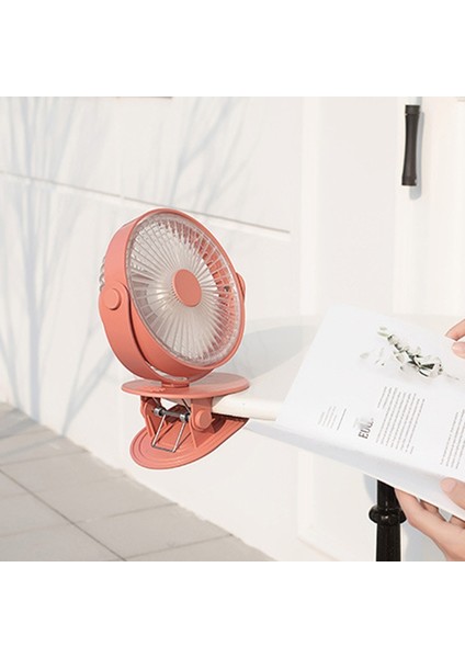 USB Şarj Edilebilir Klip Masaüstü/masa Fanı Mini Taşınabilir Kelepçe 360 Derece Dönen Vantilatör Hava Soğutucu Beyaz (Yurt Dışından)
