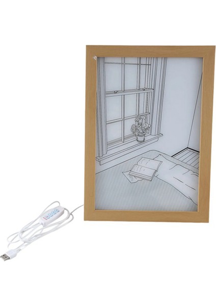USB Başucu Işık LED Aydınlatma Boyama Sanatı Lamba Ev Dekor Güneş Boyama Gece Lambası Doğum Günü, 23X17 cm (Yurt Dışından)