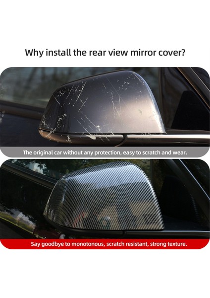 Karbon Fiber Görünümlü Dikiz Aynası Kapağı Yan Kapı Ayna Kapağı Kapağı 2021-2023 ile Uyumlu (Yurt Dışından) modelleri