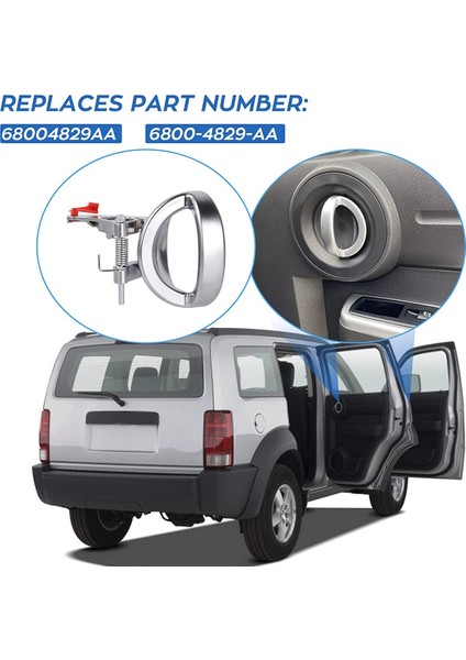Nitro 2007-2011 Için 1 Çift Araba Iç Kapı Kolu 68004828AA 68004829AA Kapı Kolu Saten Krom (Yurt Dışından)
