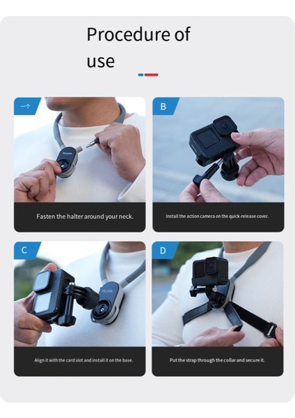 Boyun Tutucu Silikon Boyun Tutma Aparatı, Action Akıllı Telefon Manyetik Aksiyon Aksesuarlarıyla Uyumlu (Yurt Dışından) modelleri