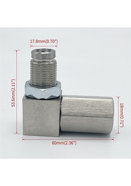 Araba Modifikasyonu M18X1.5 Oksijen Sensörü Konnektörü Contası Egzoz Borusu L Şekilli 90 Derece Dönüşüm Adaptörü (Yurt Dışından)