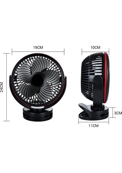 Taşınabilir Masa Fanı Gece Lambası 360 Derece Dönme, Açık Yatak Odası Için USB Arabası Tavan Asılı Klip, Siyah (Yurt Dışından) fırsatları