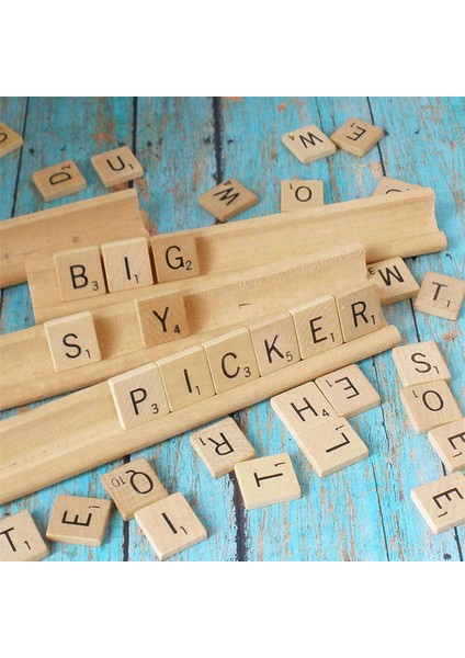 80'li Paket Ahşap Kiremit Tutucular Yedek Raf Mektup Rafları Tepsiler, Scrabble Kiremit Tutucular El Sanatları Için Harika, Oyun Standları, 19CM (Yurt Dışından)