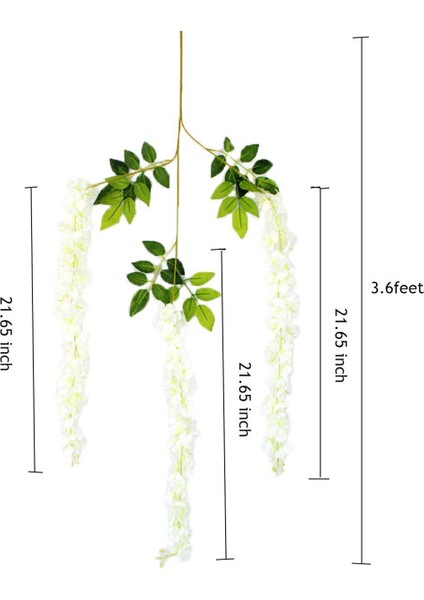 Человеческие Цветы,36 Paket (43.2 Ft) Yapay Wisteria Vine Sahte Wisteria Asılı Çelenk Ipek Uzun Asılı Çalı Çiçekler Dize Parti Dekoru (Yurt Dışından)