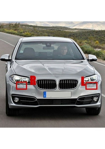 1 Çift Kafa Işık Lambası Kafa Işık Yıkama Nozulu Kapak Kapakları ile Uyumlu - 5-Serisi F10 F18 2014-2016 51117332683 51117332684 (Yurt Dışından) modelleri