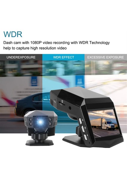 Çift Lens Dvr Kamera Araç Içi Kamera Video Kaydedici Dikiz Monitörü Dashcam 2 Inç Ekran 1080 P Geniş Açı (B) (Yurt Dışından)