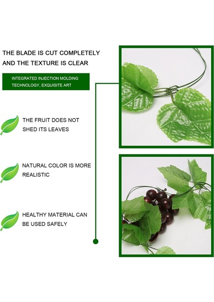 Ev Bahçe Dekorasyonu Için 2x Yapay Üzüm Asması Çelenk Meyvesi (Yurt Dışından)