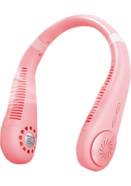 Taşınabilir Bladeless Fan Mini Boyun USB Şarj Edilebilir Dış Hava Soğutucu Için Asılı Sessiz Soğutma (Pembe) (Yurt Dışından)