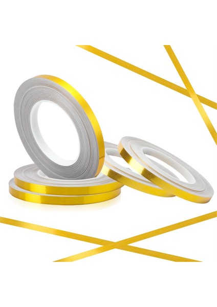 Altın Folyo Bant 5 Rulo, 10MM x 275 Yds Metalize Polyester Mylar Film Bant Duvar El Sanatları Için Altın Washi Bant Seti (Yurt Dışından)