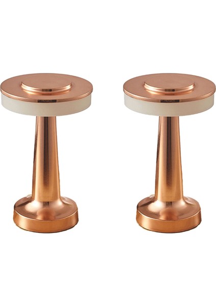 2x Dokunmatik LED Şarj Edilebilir Masa Lambası Yemek Masası Bar Masa Lambası Açık Küçük Gece Lambası Dekoratif Masa Lambası, Bronz (Yurt Dışından)