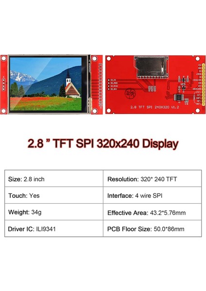 2.8 Inç ILI9341 Spı Tft LCD Ekran Dokunmatik Panel 320X240 Tft LCD Dokunmatik Ekran 5 V/3.3 V STM32 Ekran Modülü Dokunmatik Kalem ile (Yurt Dışından)
