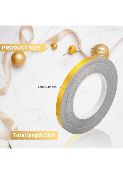 Altın Folyo Bant 5 Rulo, 10MM x 275 Yds Metalize Polyester Mylar Film Bant Duvar El Sanatları Için Altın Washi Bant Seti (Yurt Dışından)