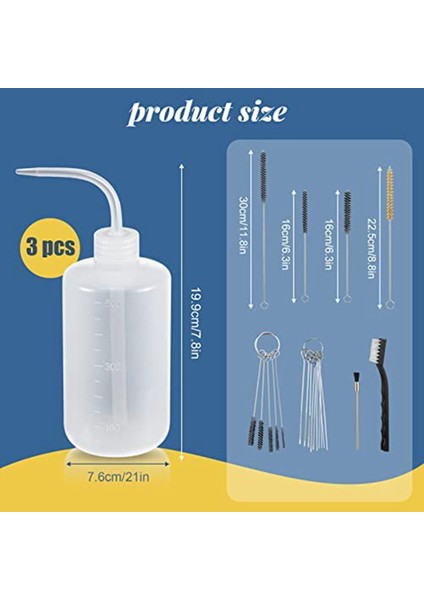 Многоцелевые Наборы,24 Adet Püskürtme Tabancası Temizleme Kiti Sprey Boya 500 ml Plastik Sıkma Yıkama Şişesi Tüp Şişe Fırçaları Boya Tabancası Temizleme Kiti (Yurt Dışından)