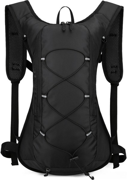 Açık Bisiklet Çantası Su Torbası Taşınabilir Su Geçirmez Bisiklet Sırt Çantası Spor Seyahat Tırmanma Koşu Sürme Sırt Çantası-Siyah (Yurt Dışından)