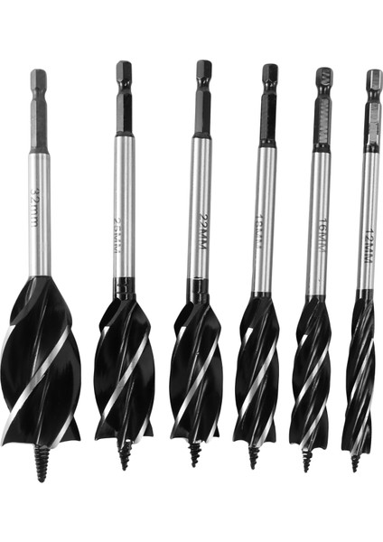 Ahşap Matkap Ucu Raybalama Matkap Ahşap Hızlı Kesim Ağaç Işleme Matkap Ucu Seti 6 Adet 12MM, 16MM, 18MM, 22MM, 25MM, 32MM (Yurt Dışından)