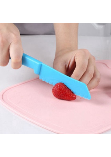 Торт В Форме,18 Parça Çocuk Pişirme Seti, Plastik Çocuk Güvenli Pişirme Şef Bıçakları ve Kesme Tahtası, Çocuk Meyve Salatası Bıçakları (Yurt Dışından)