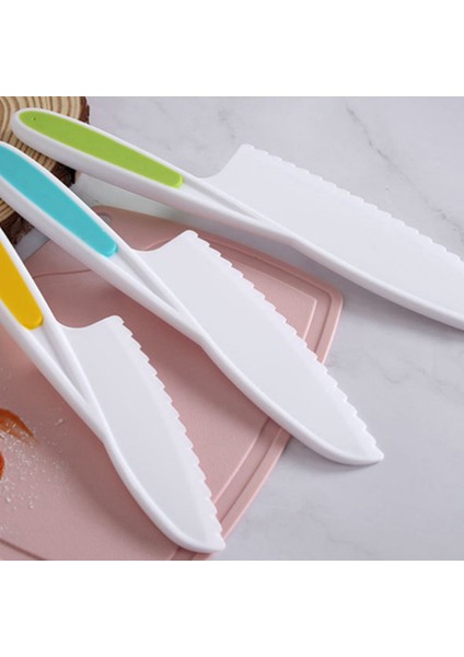 Торт В Форме,18 Parça Çocuk Pişirme Seti, Plastik Çocuk Güvenli Pişirme Şef Bıçakları ve Kesme Tahtası, Çocuk Meyve Salatası Bıçakları (Yurt Dışından)