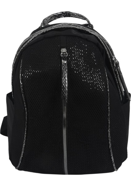 Naylon Kadın Sırt Çantası Fermuarlı Okul Çantası Genç Kız Küçük Sırt Çantası Kadın Sırt Çantası Siyah (Yurt Dışından)