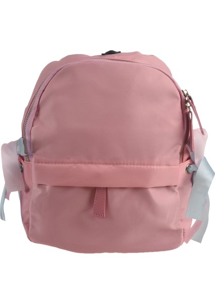 Vahşi Bayan Sırt Çantası USB Şarj Naylon Sırt Çantası Rahat Moda Şerit Naylon Küçük Taze Sırt Çantası Pembe (Yurt Dışından)