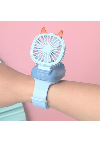 Mini Fan Sessiz 3 Hız Ayarlanabilir USB Şarj Edilebilir Iç Mekan/dış Mekan Için Aydınlık, Gri (Yurt Dışından)