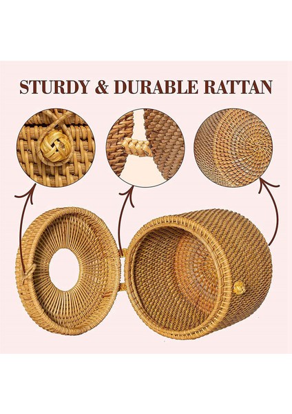 Хранение Продукции,2x Rattan Doku Kutusu Tuvalet Kağıdı Kapağı Hasır Tutucular, Depolama Için Kapaklı Tek Rulo ve Banyoda Dokular (Yurt Dışından) fiyatları