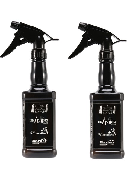 2x 650ML Kuaförlük Sprey Şişesi Salon Berber Saç Araçları Saç Kesme Su Püskürtücü Siyah (Yurt Dışından)