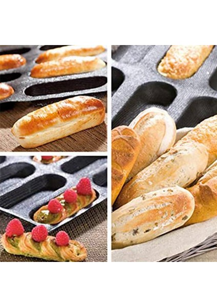 Торт В Форме,2x 12 Delik Silikon Baget Tava Yapışmaz Delikli Fransız Ekmek Tava Formları, Hot Dog Kalıpları (Yurt Dışından) modelleri