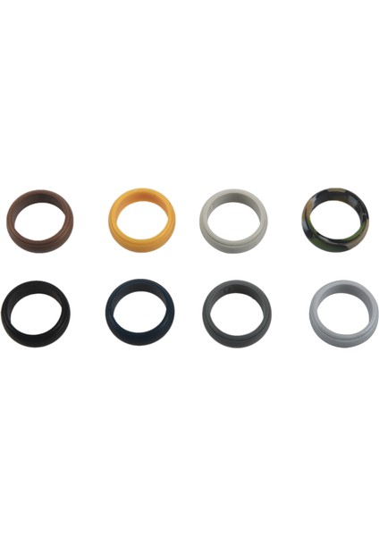 8mm Popüler Altın Gümüş Siyah Erkek Silikon Serin Yüzükler Kadın Fda Kauçuk Alyans Çevre Spor Yüzük 8 Adet Set #8 (Yurt Dışından)