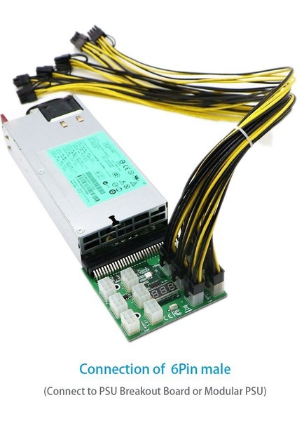 Многоцелевые Наборы,20 Adet 6 Pin Pcı-E - 8 Pin (6 + 2) Pcı-E (Erkek - Erkek) Gpu Güç Kablosu 50 cm Grafik Kartları Için Sunucu Kesme Panosu (Yurt Dışından)