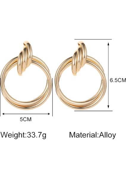 Geometrik Boho Trendy Dangle Küpe El Yapımı Takı Metal Kristal Damla Küpe Kadın (Altın) (Yurt Dışından) fiyatları