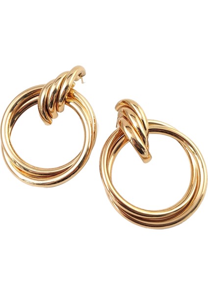 Geometrik Boho Trendy Dangle Küpe El Yapımı Takı Metal Kristal Damla Küpe Kadın (Altın) (Yurt Dışından) modelleri