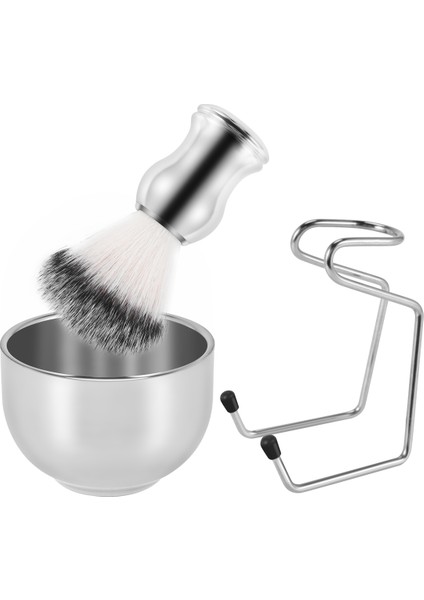 Tıraş Seti Sabunluk + Tıraş Fırçası + Stand Tutucu, Paslanmaz Çelik + Naylon Fırça Seti Saf Saç Tıraş Fırçası Seti (Yurt Dışından) modelleri