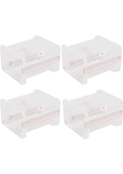4 Paket Şeffaf Görünür Masaüstü Çoklu Washi Maskeleme Bandı Dispenseri, Bant Kesici, Rulo Bant Tutucu (Yurt Dışından)