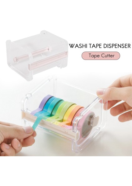 4 Paket Şeffaf Görünür Masaüstü Çoklu Washi Maskeleme Bandı Dispenseri, Bant Kesici, Rulo Bant Tutucu (Yurt Dışından)
