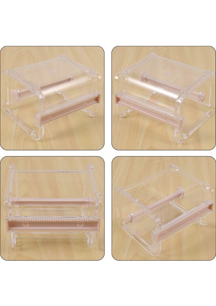 4 Paket Şeffaf Görünür Masaüstü Çoklu Washi Maskeleme Bandı Dispenseri, Bant Kesici, Rulo Bant Tutucu (Yurt Dışından)