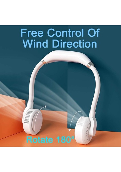 Taşınabilir Asma Boyunlu Fan, 4000 Mah Kanatsız Fan, 360 Derece Bükme Hortumu ve Dönen Kafa, 3 Hız, Seyahat, Spor, Vb, B (Yurt Dışından) indirimleri