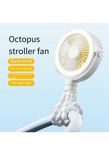 Pembe Taşınabilir Şarj Edilebilir Bebek Arabası Fanı Klipsli Ahtapot Gece Lambası Mini Kişisel El (Yurt Dışından) fırsatları