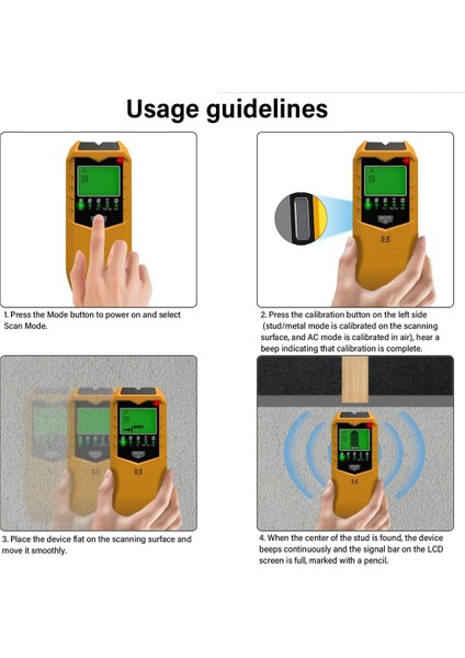 In 1 Elektrikli Çok Fonksiyonlu Saplama Dedektörü Ahşap Ac Tel Boru Metal Çiviler Için LCD Ekranlı Akıllı Saplama Sensörü (Yurt Dışından) modelleri