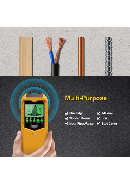 In 1 Elektrikli Çok Fonksiyonlu Saplama Dedektörü Ahşap Ac Tel Boru Metal Çiviler Için LCD Ekranlı Akıllı Saplama Sensörü (Yurt Dışından) fırsatları