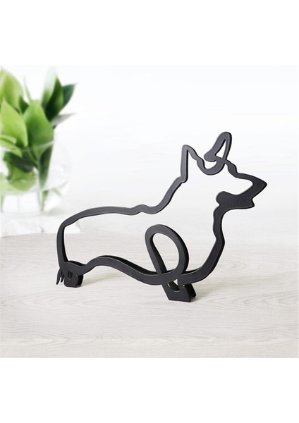 Metal Köpek Minimalist Sanat Duvar Heykel, Minimalist Köpek Hattı Duvar Sanatı, Modern Minimalist Ev Dekor Oturma Odası Dekoru (Yurt Dışından)